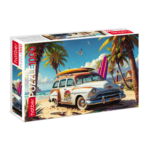 Пазл картонный 1000 элементов АССОРТИ, 10 дизайнов, 480х680мм, HATBER