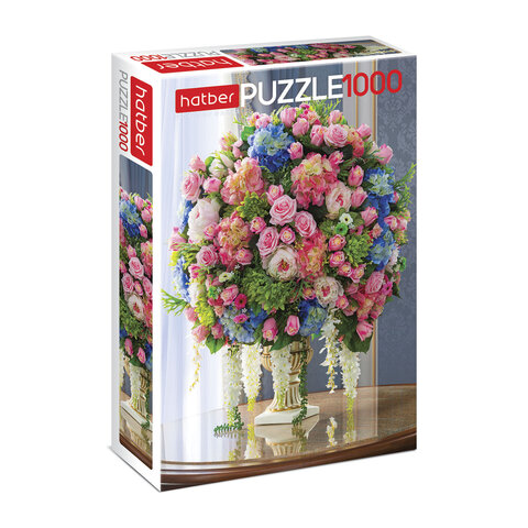 Пазл картонный 1000 элементов АССОРТИ, 10 дизайнов, 480х680мм, HATBER