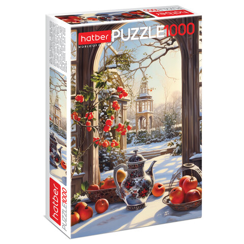 Пазл картонный 1000 элементов АССОРТИ, 10 дизайнов, 480х680мм, HATBER