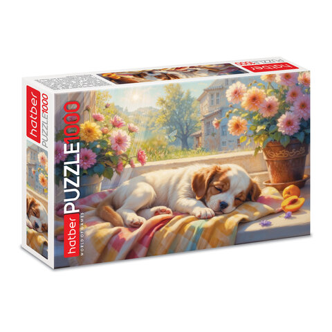 Пазл картонный 1000 элементов АССОРТИ, 10 дизайнов, 480х680мм, HATBER