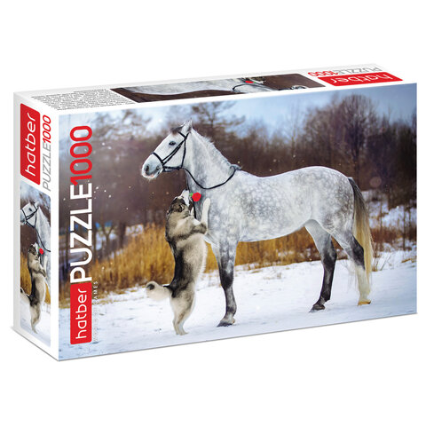 Пазл картонный 1000 элементов АССОРТИ, 10 дизайнов, 480х680мм, HATBER