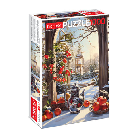 Пазл картонный 1000 элементов АССОРТИ, 10 дизайнов, 480х680мм, HATBER