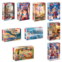 Пазл картонный 1000 элементов АССОРТИ, 10 дизайнов, 480х680 мм, HATBER