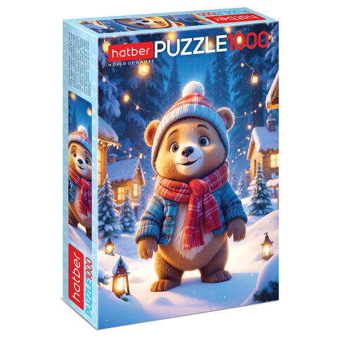 Пазл картонный 1000 элементов АССОРТИ, 10 дизайнов, 480х680мм, HATBER