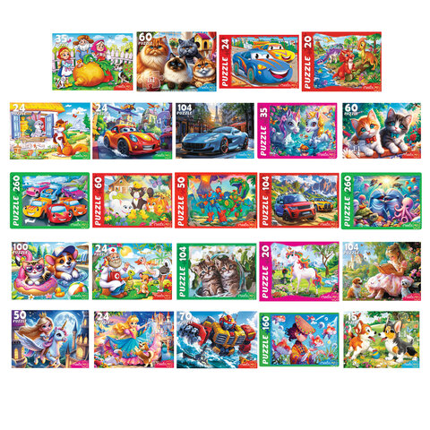 Пазл картонный для детей АССОРТИ, УМНЫЕ ИГРЫ, ш/к 84580