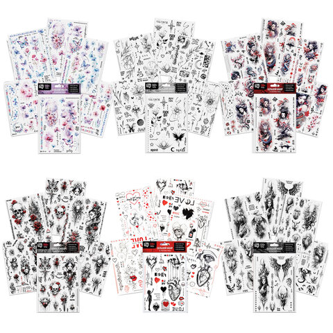 Наклейки-тату, набор 5 листов, АССОРТИ, 21х14,8 см, PY