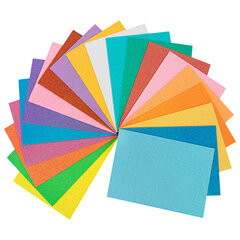 Пористая резина/<wbr/>фоамиран А4, 2 мм, НАБОР, 20 листов, 20 цветов, пастельные цвета, блестки, ОСТРОВ СОКРОВИЩ, 665665
