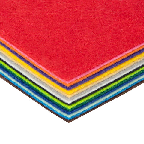 Фетр супер жесткий А4, 1 мм, 10 листов, 10 цветов, плотность 160 г/м2, ОСТРОВ СОКРОВИЩ, 665667 - фото 6