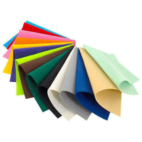 Фетр жесткий А4, 1 мм, 15 листов, 15 цветов, плотность 160 г/м2, ОСТРОВ СОКРОВИЩ, 665668 - фото 9