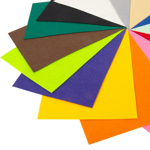 Фетр жесткий А4, 1 мм, 15 листов, 15 цветов, плотность 160 г/м2, ОСТРОВ СОКРОВИЩ, 665668 - фото 4