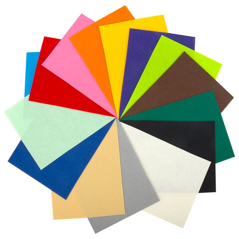 Фетр жесткий А4, 1 мм, 15 листов, 15 цветов, плотность 160 г/м2, ОСТРОВ СОКРОВИЩ, 665668 - фото 2