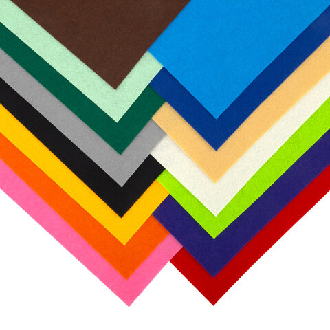 Фетр жесткий А4, 1 мм, 15 листов, 15 цветов, плотность 160 г/м2, ОСТРОВ СОКРОВИЩ, 665668 - фото 3