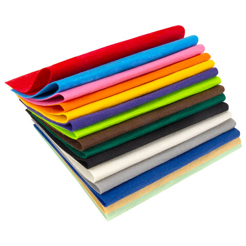 Фетр жесткий А4, 1 мм, 15 листов, 15 цветов, плотность 160 г/м2, ОСТРОВ СОКРОВИЩ, 665668 - фото 5