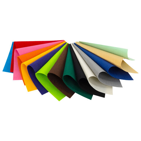 Фетр жесткий А4, 1 мм, 15 листов, 15 цветов, плотность 160 г/м2, ОСТРОВ СОКРОВИЩ, 665668 - фото 8