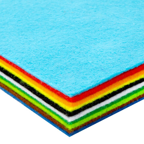 Фетр мягкий утолщенный А4, 2 мм, 10 листов, 10 цветов, плотность 250 г/м2, ОСТРОВ СОКРОВИЩ, 665669 - фото 3