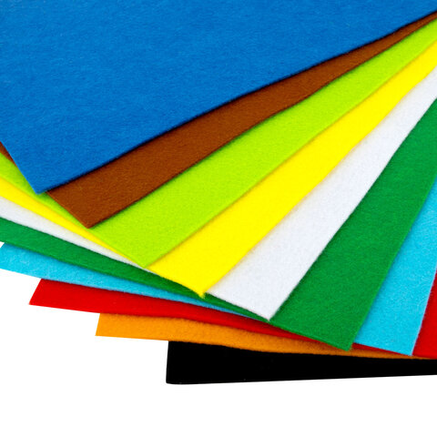 Фетр мягкий утолщенный А4, 2 мм, 10 листов, 10 цветов, плотность 250 г/м2, ОСТРОВ СОКРОВИЩ, 665669 - фото 5