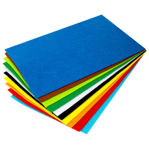 Фетр мягкий утолщенный А4, 2 мм, 10 листов, 10 цветов, плотность 250 г/м2, ОСТРОВ СОКРОВИЩ, 665669 - фото 7