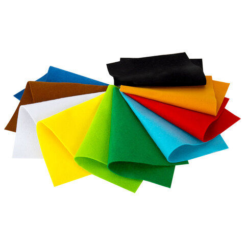 Фетр мягкий утолщенный А4, 2 мм, 10 листов, 10 цветов, плотность 250 г/м2, ОСТРОВ СОКРОВИЩ, 665669 - фото 8