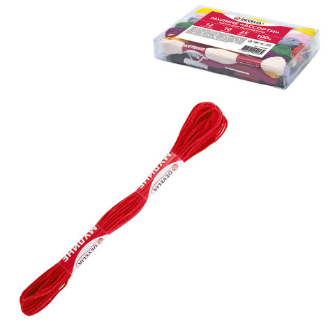 Нитки для вышивания (мулине), Набор 25 цветов, 10 м, хлопок, DEVELIA (Девелия), 665678