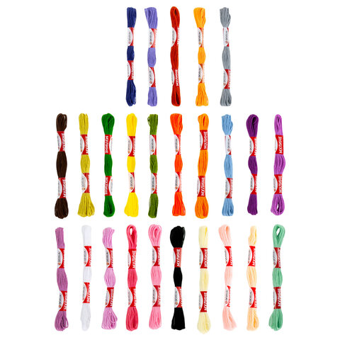 Нитки для вышивания (мулине), Набор 25 цветов, 10 м, хлопок, DEVELIA (Девелия), 665678