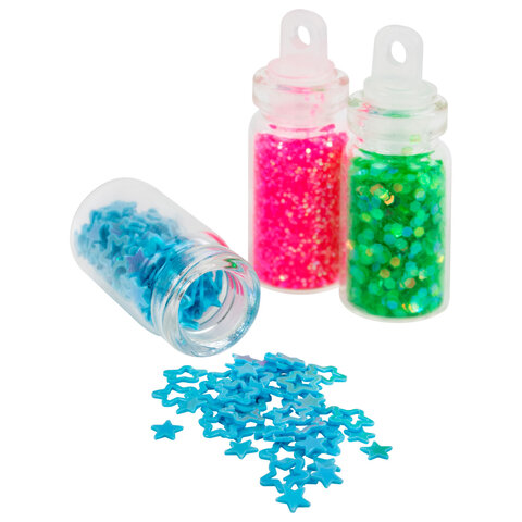 Блестки для декора НАБОР 48 видов по 2 грамма, в стеклянных тубах ОСТРОВ СОКРОВИЩ, 665681 - фото 8