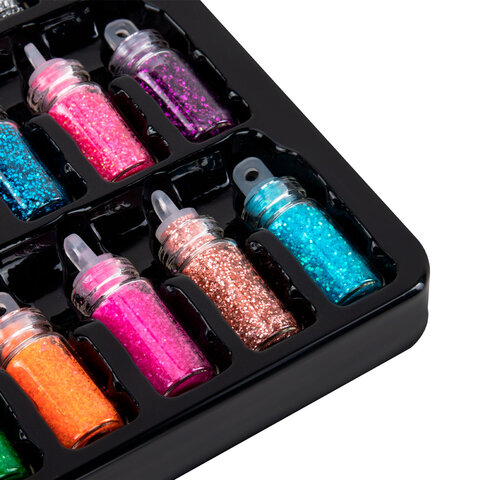 Блестки для декора НАБОР 48 видов по 2 грамма, в стеклянных тубах ОСТРОВ СОКРОВИЩ, 665681 - фото 4