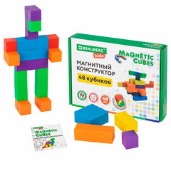 Магнитный конструктор MAGNETIC CUBES &laquo;КУБИЧЕСКИЙ&raquo;, 48 магнитных кубиков, BRAUBERG KIDS, 665723