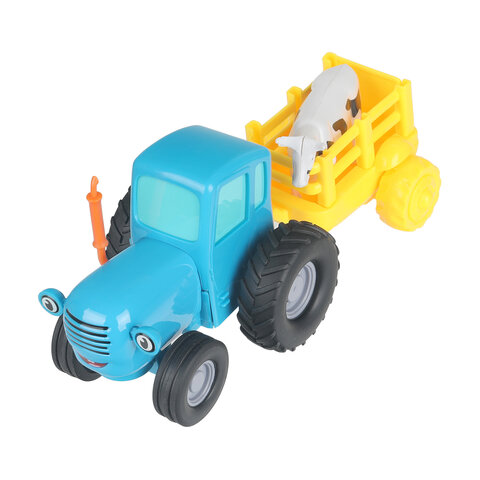 Трактор металлический, СИНИЙ ТРАКТОР с телегой и коровой, длина 11 см, инерционный, ТЕХНОПАРК, 343453, 376584 - фото 5