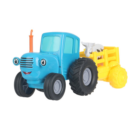 Трактор металлический, СИНИЙ ТРАКТОР с телегой и коровой, длина 11 см, инерционный, ТЕХНОПАРК, 343453, 376584 - фото 3