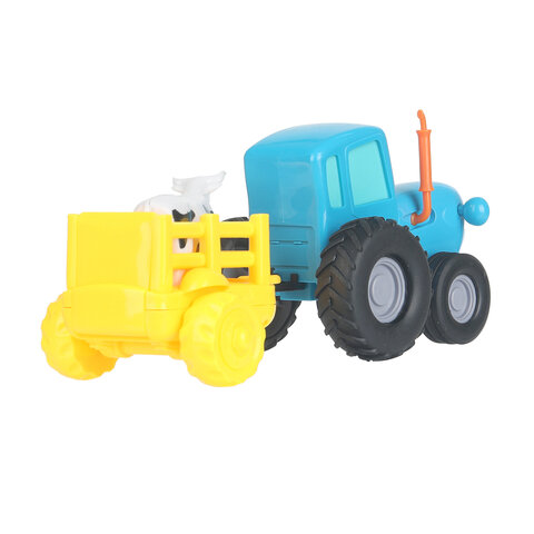 Трактор металлический, СИНИЙ ТРАКТОР с телегой и коровой, длина 11 см, инерционный, ТЕХНОПАРК, 343453, 376584 - фото 4