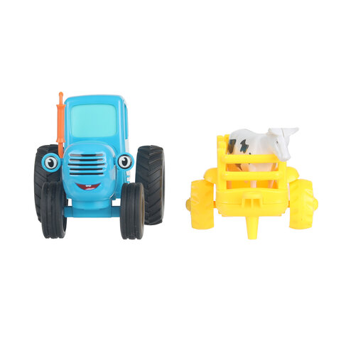 Трактор металлический, СИНИЙ ТРАКТОР с телегой и коровой, длина 11 см, инерционный, ТЕХНОПАРК, 343453, 376584 - фото 6