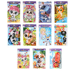 Фигурная мозаика из ЭВА, АССОРТИ 12 видов, 21х30 см, на картоне, МУЛЬТИ АРТ, 5919