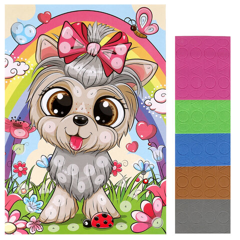 Фигурная мозаика из ЭВА, АССОРТИ 12 видов, 21х30 см, на картоне, МУЛЬТИ АРТ, 5919 - фото 10