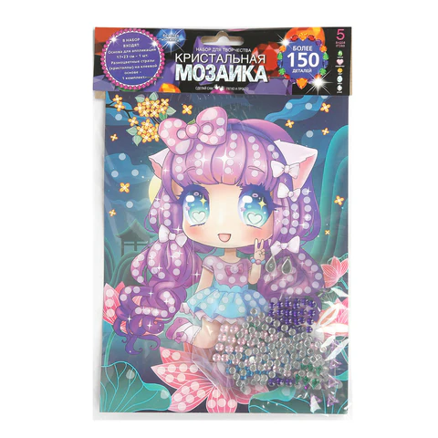 Аппликация АССОРТИ 15 видов, 17х23 см, перья, эва, фольга, мозаика, на картоне, МУЛЬТИ АРТ, 5933 - фото 4