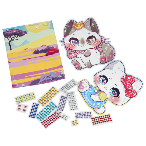 Алмазная мозаика детская АССОРТИ 10 видов, 17х23 см, на картоне, МУЛЬТИ АРТ, 5940 - фото 11