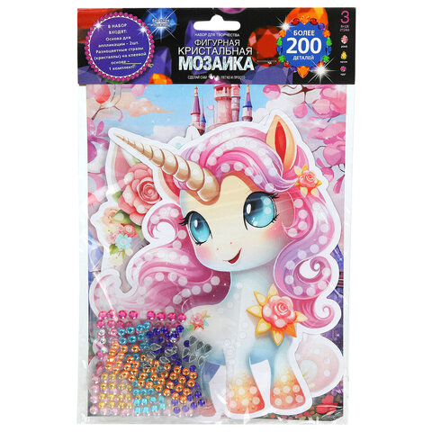 Алмазная мозаика детская АССОРТИ 10 видов, 17х23 см, на картоне, МУЛЬТИ АРТ, 5940 - фото 7