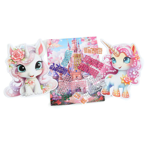 Алмазная мозаика детская АССОРТИ 10 видов, 17х23 см, на картоне, МУЛЬТИ АРТ, 5940 - фото 10