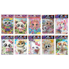 Алмазная мозаика детская АССОРТИ 10 видов, 17х23 см, на картоне, МУЛЬТИ АРТ, 5940