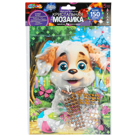 Алмазная мозаика детская АССОРТИ 10 видов, 17х23 см, на картоне, МУЛЬТИ АРТ, 5940 - фото 4