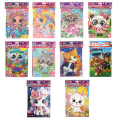 Алмазная мозаика детская АССОРТИ 10 видов, 17х23 см, на картоне, МУЛЬТИ АРТ, 5940