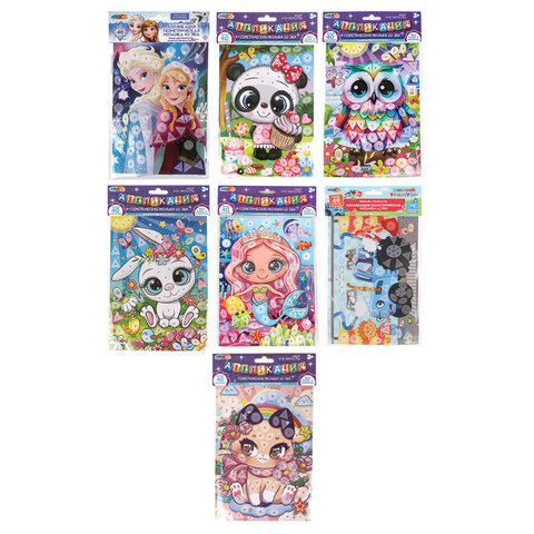 Фигурная мозаика из ЭВА, АССОРТИ 7 видов, 15х21 см, на картоне, МУЛЬТИ АРТ, 5926