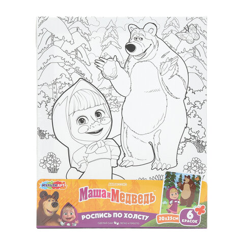 Картина детская по контуру, АССОРТИ 7 видов, 20х25 см, на подрамнике, акрил, кисти, МУЛЬТИ АРТ, 8084 - фото 5