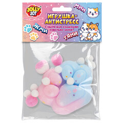 Игрушка-антистресс &laquo;ЦВЕТНАЯ КОШАЧЬЯ ЛАПКА С ПОМПОНАМИ&raquo;, 7&times;6 см, ассорти 4 вида, дисплей, JOLLY JOT (ДЖОЛЛИ ДЖОТ), 665770