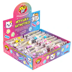 Игрушка-антистресс "КОШАЧЬЯ ЛАПКА С ПОМПОНАМИ", 7х6 см, ассорти 4 цвета, дисплей, JOLLY JOT (ДЖОЛЛИ ДЖОТ), 665774