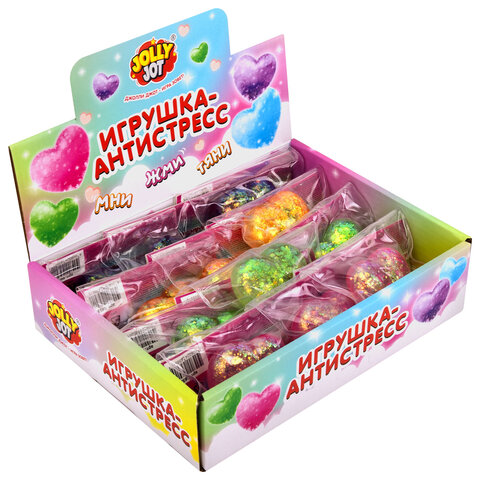 Игрушка-антистресс "СТЕКЛЯННОЕ СЕРДЦЕ", 5 см, ассорти 4 цвета, дисплей, JOLLY JOT (ДЖОЛЛИ ДЖОТ), 665808 - фото 6