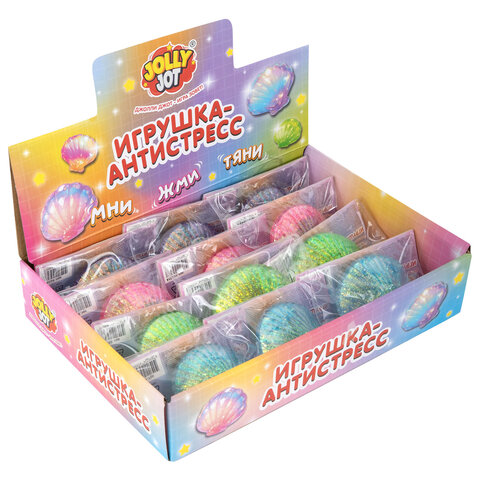 Игрушка-антистресс "РАКОВИНА", 8 см, ассорти 4 цвета, дисплей, JOLLY JOT (ДЖОЛЛИ ДЖОТ), 665814