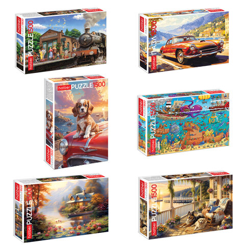 Пазл картонный 1500 элементов, АССОРТИ, 670х480мм, HATBER