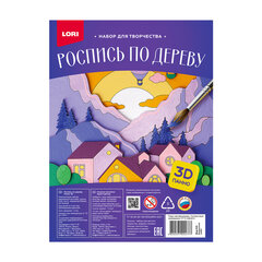 Набор для росписи по дереву 3D, 3 заготовки 24х19 см, АССОРТИ, краски, кисть, LORI