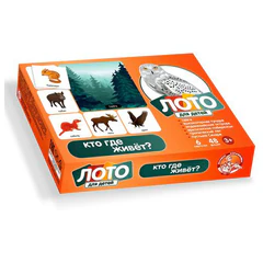 Настольная игра Лото для детей, картонное (6 полей, 48 карточек), АССОРТИ, 10 КОР