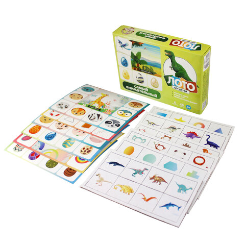 Настольная игра Лото для детей, картонное (6 полей, 48 карточек), АССОРТИ, 10 КОР